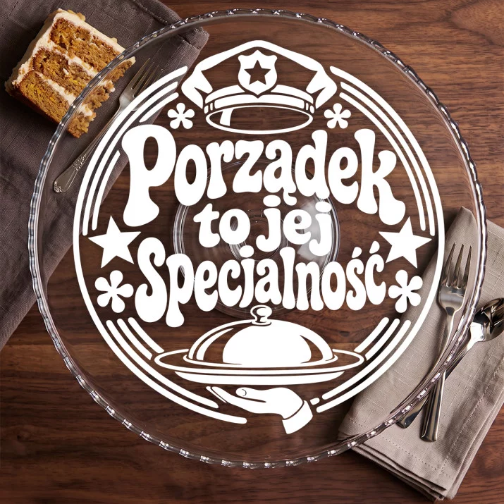 Patera Na Ciasto Dla Policjantki Prezent Dla Kobiety: Porządek Z Humorem Patera Na Ciasto Dla Policjantki Prezent Dla Kobiety: Porządek Z Humorem