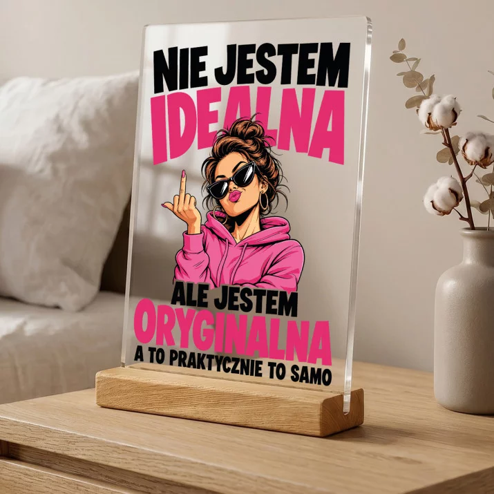 Druk Na Szkle Dla Przyjaciółki Prezent Dla Kobiety: Oryginalna, Nie Idealna Druk Na Szkle Dla Przyjaciółki Prezent Dla Kobiety: Oryginalna, Nie Idealna