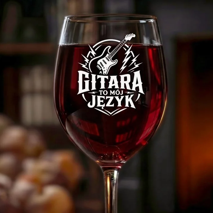 Kieliszek Do Wina Dla Gitarzysty Prezent Dla Mężczyzny: Gitara To Mój Język Kieliszek Do Wina Dla Gitarzysty Prezent Dla Mężczyzny: Gitara To Mój Język