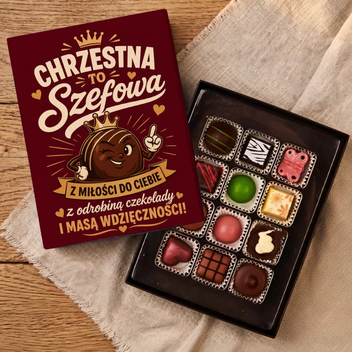 Czekoladki Dla Chrzestnej Prezent Dla Kobiety: Chrzestna To Szefowa