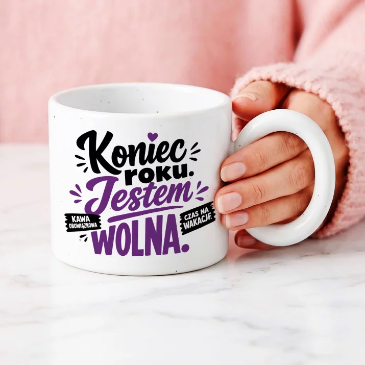 Kubek Z Okrągłym Uchem Na Zakończenie Roku Prezent Dla Kobiety: Wakacyjna Wolność Kubek Z Okrągłym Uchem Na Zakończenie Roku Prezent Dla Kobiety: Wakacyjna Wolność