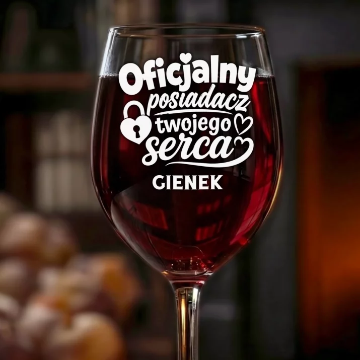 Kieliszek Do Wina z Grawerem Na Walentynki Prezent Na Rocznicę Dla Mężczyzny: Oficjalny Posiadacz