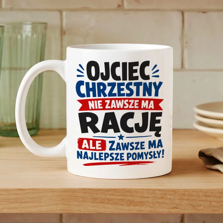 Kubek Z Nadrukiem Dla Ojca Chrzestnego Prezent Dla Mężczyzny: Ojciec Chrzestny - Kubek Z Nadrukiem Dla Ojca Chrzestnego Prezent Dla Mężczyzny: Ojciec Chrzestny -