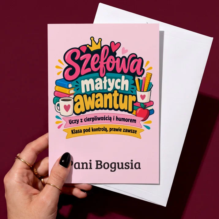 Kartka Personalizowana Dla Wychowawczyni Prezent Dla Kobiety: Szefowa Małych Awantur