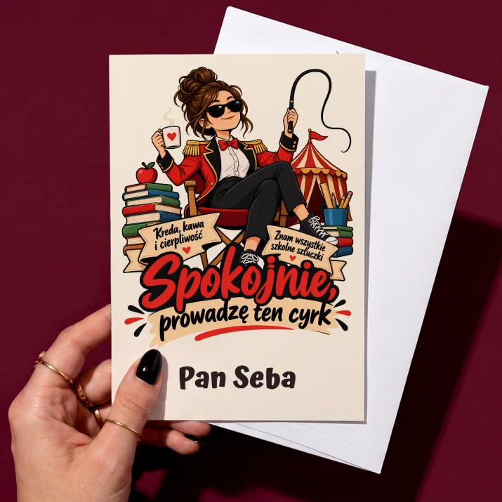 Kartka Personalizowana Dla Wychowawcy Prezent Na Dzień Nauczyciela Dla Mężczyzny: Spokojnie, Prowadzę Ten Kartka Personalizowana Dla Wychowawcy Prezent Na Dzień Nauczyciela Dla Mężczyzny: Spokojnie, Prowadzę Ten