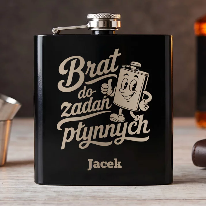 Piersiówka Z Grawerem Dla Brata Prezent Dla Mężczyzny: Brat Do Zadań Płynnych Piersiówka Z Grawerem Dla Brata Prezent Dla Mężczyzny: Brat Do Zadań Płynnych