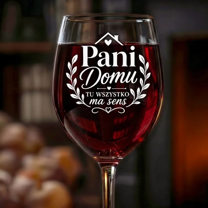 Kieliszek Do Wina Dla Pani Domu Prezent Dla Kobiety: Pani Domu Ma Sens Kieliszek Do Wina Dla Pani Domu Prezent Dla Kobiety: Pani Domu Ma Sens