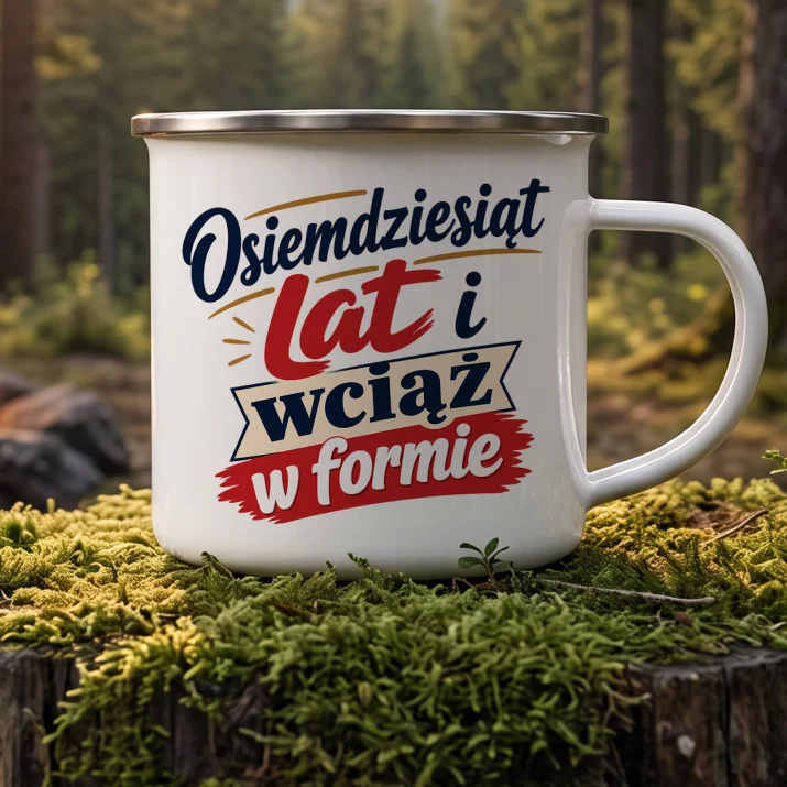 Kubek Emaliowany Dla 80 Latka Prezent Na 80 Urodziny Dla Mężczyzny: Wiek Z Humorem Kubek Emaliowany Dla 80 Latka Prezent Na 80 Urodziny Dla Mężczyzny: Wiek Z Humorem