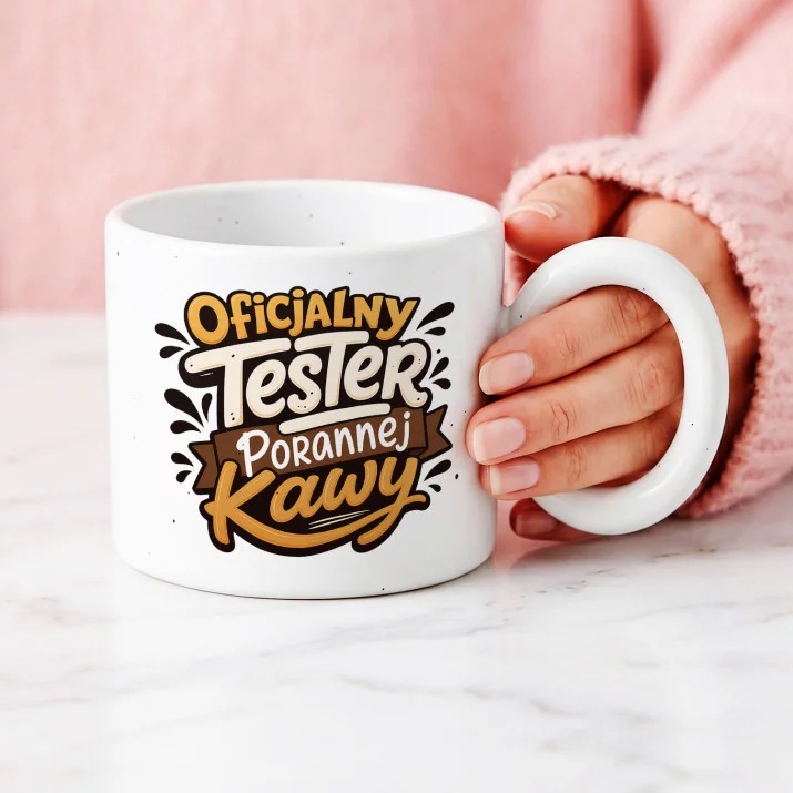 Kubek Z Okrągłym Uchem Na Mikołajki Prezent Dla Mężczyzny: Tester Porannej Kawy Kubek Z Okrągłym Uchem Na Mikołajki Prezent Dla Mężczyzny: Tester Porannej Kawy