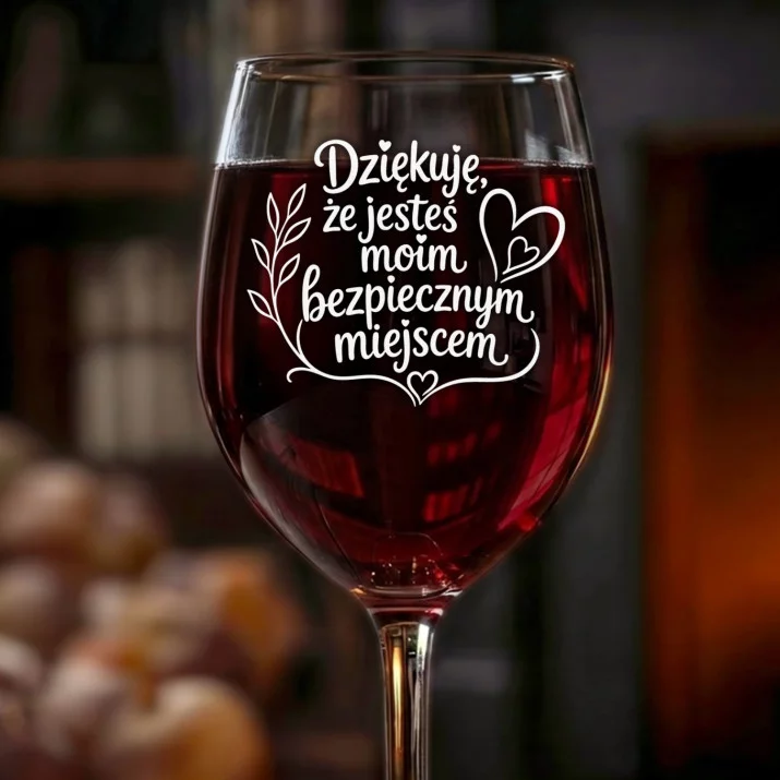 Kieliszek Do Wina Na 65 Urodziny Prezent Dla Kobiety: Bezpieczne Miejsce - Dziękuję Kieliszek Do Wina Na 65 Urodziny Prezent Dla Kobiety: Bezpieczne Miejsce - Dziękuję