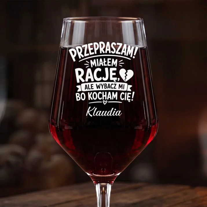 Mega Kieliszek Do Wina z Grawerem Na Przeprosiny Prezent Dla Kobiety: Humorystyczne Przeprosiny Mega Kieliszek Do Wina z Grawerem Na Przeprosiny Prezent Dla Kobiety: Humorystyczne Przeprosiny