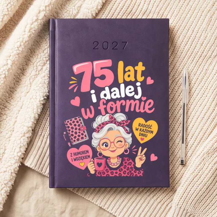 Kalendarz Książkowy A5 2027 Dla 75 Latki Prezent Na 75 Urodziny Dla Kobiety: Radosna Seniorka Kawaii Kalendarz Książkowy A5 2027 Dla 75 Latki Prezent Na 75 Urodziny Dla Kobiety: Radosna Seniorka Kawaii
