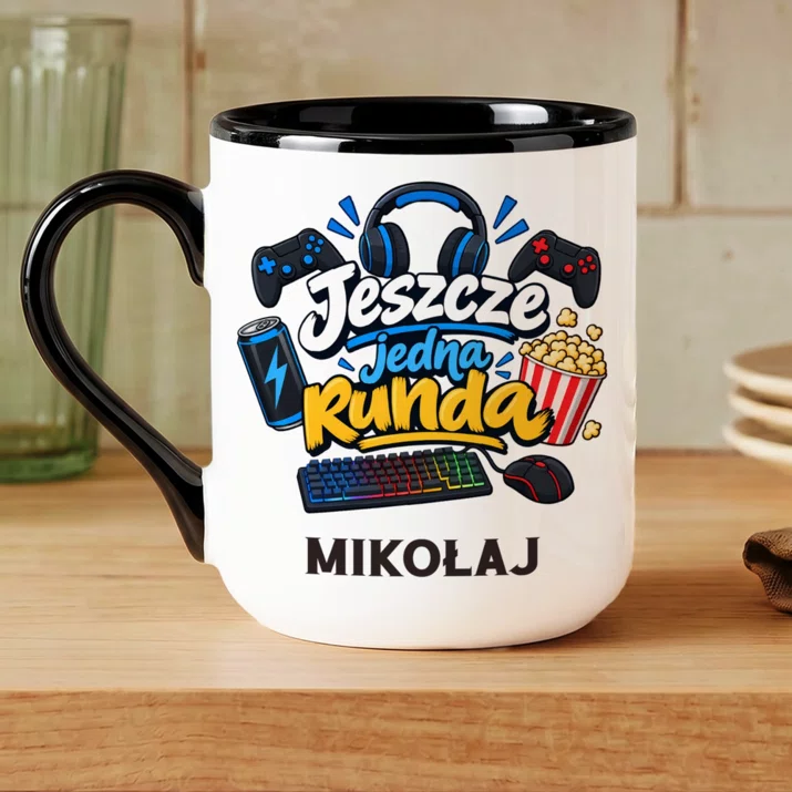 Kubek Personalizowany Dla Gamera Prezent Dla Mężczyzny: Jeszcze Jedna Runda Kubek Personalizowany Dla Gamera Prezent Dla Mężczyzny: Jeszcze Jedna Runda