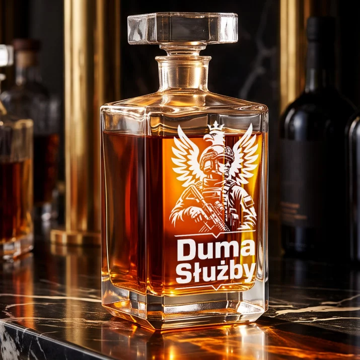 Karafka Do Whisky z Grawerem Dla Żołnierza Prezent Na Przysięgę Wojskową: Duma Służby Karafka Do Whisky z Grawerem Dla Żołnierza Prezent Na Przysięgę Wojskową: Duma Służby
