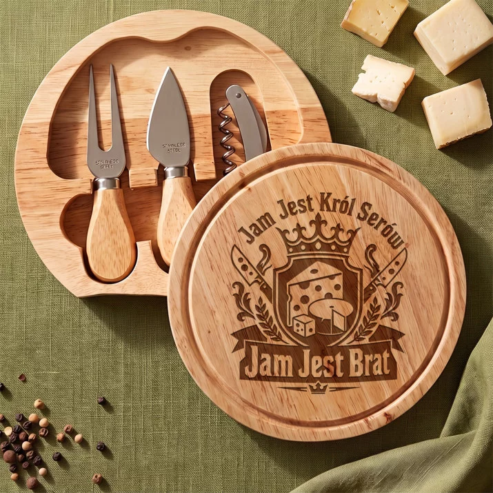 Deska Do Serów Z Grawerem Dla Brata Prezent Dla Mężczyzny: Herb Mistrza Sera Deska Do Serów Z Grawerem Dla Brata Prezent Dla Mężczyzny: Herb Mistrza Sera
