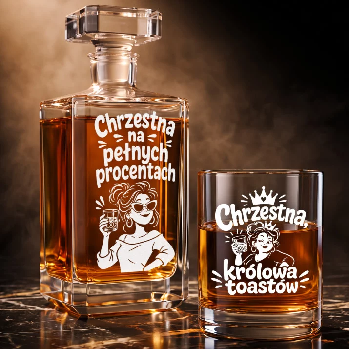 Zestaw Do Whisky Dla Chrzestnej Prezent Dla Kobiety: Chrzestna Na Pełnych Zestaw Do Whisky Dla Chrzestnej Prezent Dla Kobiety: Chrzestna Na Pełnych
