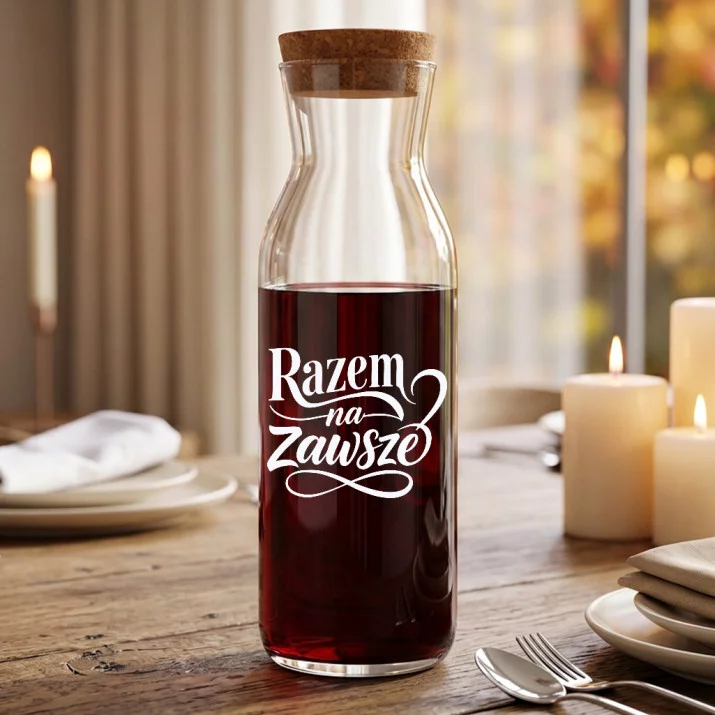 Karafka Do Wina Dla Pary Młodej Prezent Na Ślub Dla Pary: Wieczny Toast