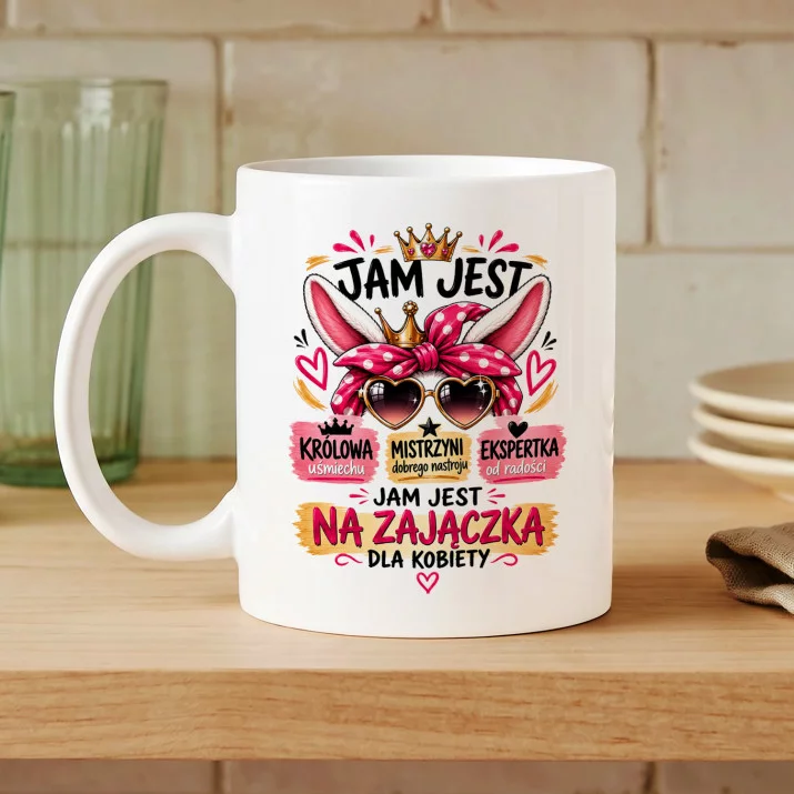 Kubek Z Nadrukiem Na Zajączka Prezent Dla Kobiety: Na Zajączka Dla Kobiety Kubek Z Nadrukiem Na Zajączka Prezent Dla Kobiety: Na Zajączka Dla Kobiety