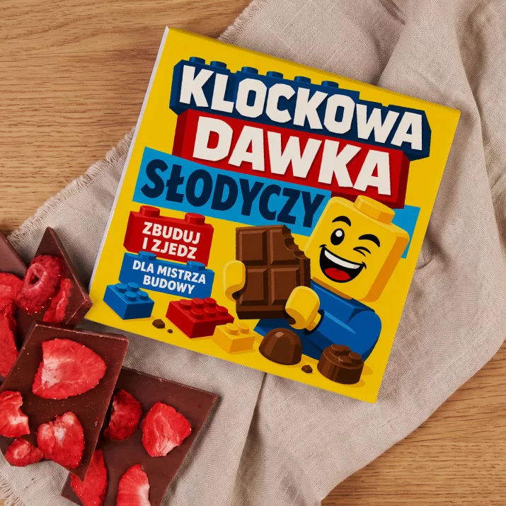 Czekolada Z Truskawkami Dla Fana Lego Prezent Dla Mężczyzny: Słodki Konstruktor Czekolada Z Truskawkami Dla Fana Lego Prezent Dla Mężczyzny: Słodki Konstruktor