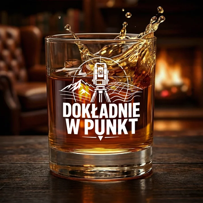 Szklanka Do Whisky Dla Geodety Prezent Dla Mężczyzny: Dokładnie W Punkt Szklanka Do Whisky Dla Geodety Prezent Dla Mężczyzny: Dokładnie W Punkt