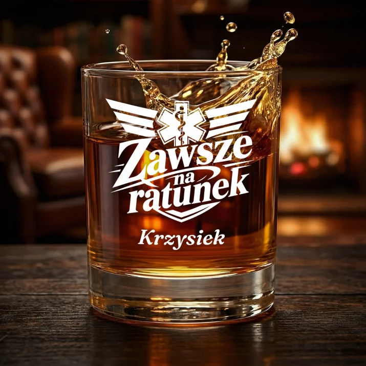 Szklanki Do Whisky z Grawerem Dla Ratownika Medycznego Prezent Dla Mężczyzny: Zawsze Na Ratunek Szklanki Do Whisky z Grawerem Dla Ratownika Medycznego Prezent Dla Mężczyzny: Zawsze Na Ratunek