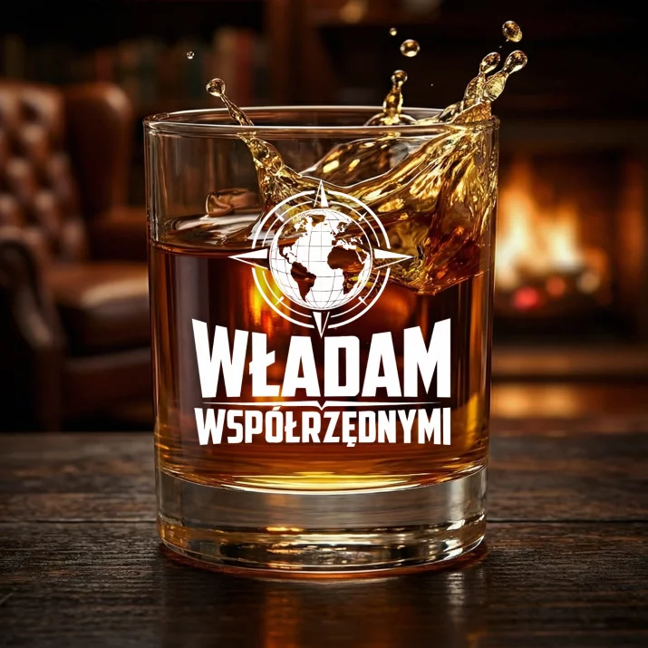 Szklanka Do Whisky Dla Geografa Prezent Dla Mężczyzny: Władam Współrzędnymi Szklanka Do Whisky Dla Geografa Prezent Dla Mężczyzny: Władam Współrzędnymi