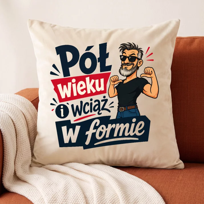 Poduszka Dekoracyjna Na 50 Urodziny Prezent Dla Mężczyzny: Luz Po Pięćdziesiątce