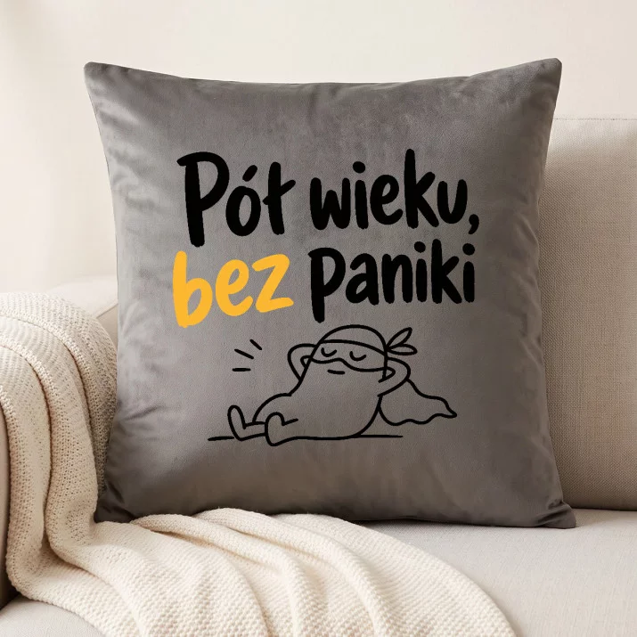 Poduszka Dekoracyjna Dla 50 Latka Prezent Na 50 Urodziny Dla Mężczyzny: Pół Wieku, Bez Paniki Poduszka Dekoracyjna Dla 50 Latka Prezent Na 50 Urodziny Dla Mężczyzny: Pół Wieku, Bez Paniki