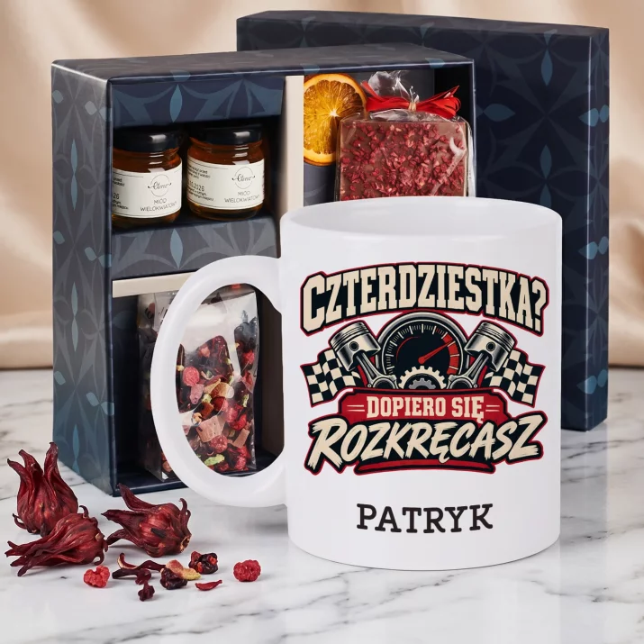 Zestaw Prezentowy z Kubkiem Dla 40 Latka Na 40 Urodziny Dla Mężczyzny: Czterdziestka? Dopiero Zestaw Prezentowy z Kubkiem Dla 40 Latka Na 40 Urodziny Dla Mężczyzny: Czterdziestka? Dopiero