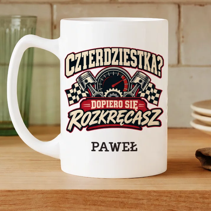 Kubek Personalizowany Dla 40 Latka Prezent Na 40 Urodziny Dla Mężczyzny: Czterdziestka? Dopiero Kubek Personalizowany Dla 40 Latka Prezent Na 40 Urodziny Dla Mężczyzny: Czterdziestka? Dopiero