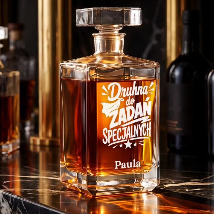Karafka Do Whisky z Grawerem Dla Druhny Prezent Dla Kobiety: Druhna Do Zadań