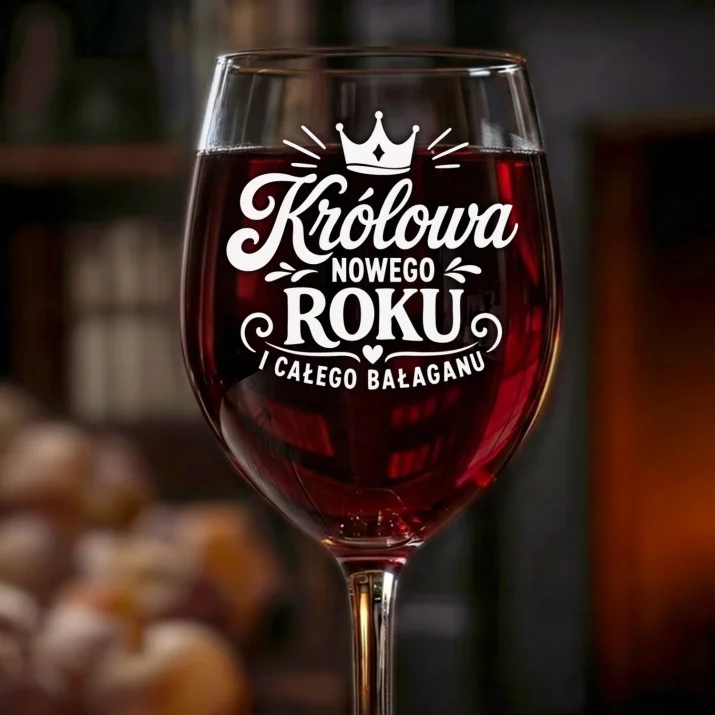 Kieliszek Do Wina Na Nowy Rok Prezent Dla Kobiety: Królowa Nowego Roku Kieliszek Do Wina Na Nowy Rok Prezent Dla Kobiety: Królowa Nowego Roku