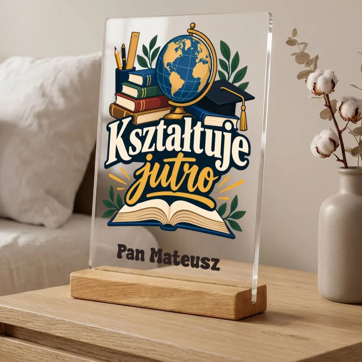 Druk Na Szkle Na Dzień Nauczyciela Prezent Dla Nauczyciela Mężczyzny: Kształtuje Jutro Druk Na Szkle Na Dzień Nauczyciela Prezent Dla Nauczyciela Mężczyzny: Kształtuje Jutro