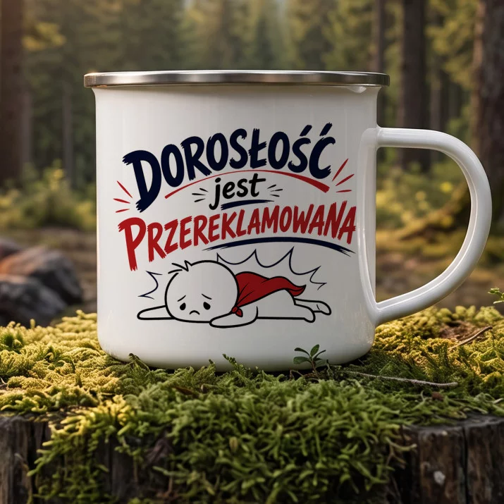Kubek Emaliowany Na Osiemnastkę Prezent Dla Mężczyzny: Ironiczna Dorosłość Kubek Emaliowany Na Osiemnastkę Prezent Dla Mężczyzny: Ironiczna Dorosłość