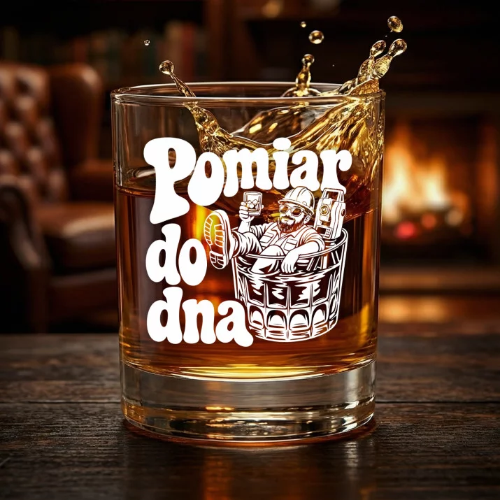 Szklanka Do Whisky Dla Geodety Prezent Dla Mężczyzny: Pomiar Do Dna Szklanka Do Whisky Dla Geodety Prezent Dla Mężczyzny: Pomiar Do Dna