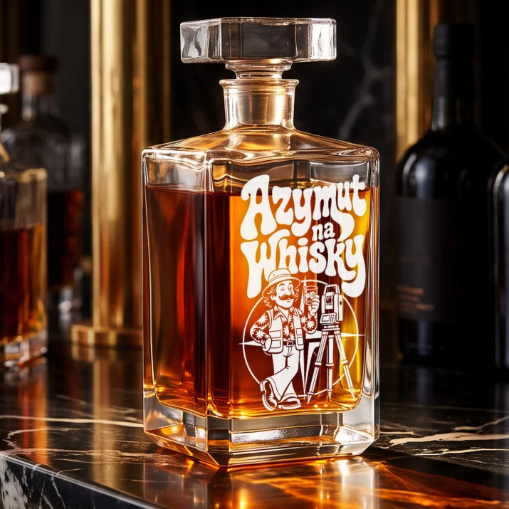 Karafka Do Whisky z Grawerem Dla Geodety Prezent: Azymut Na Whisky