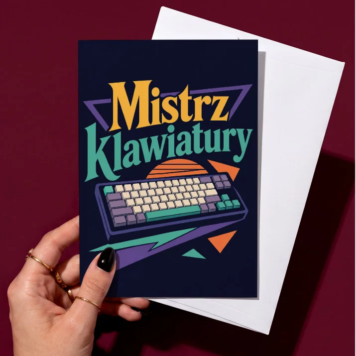 Kartka z Życzeniami Dla Gracza Komputerowego Dla Mężczyzny: Klawiaturowe Mistrzostwo