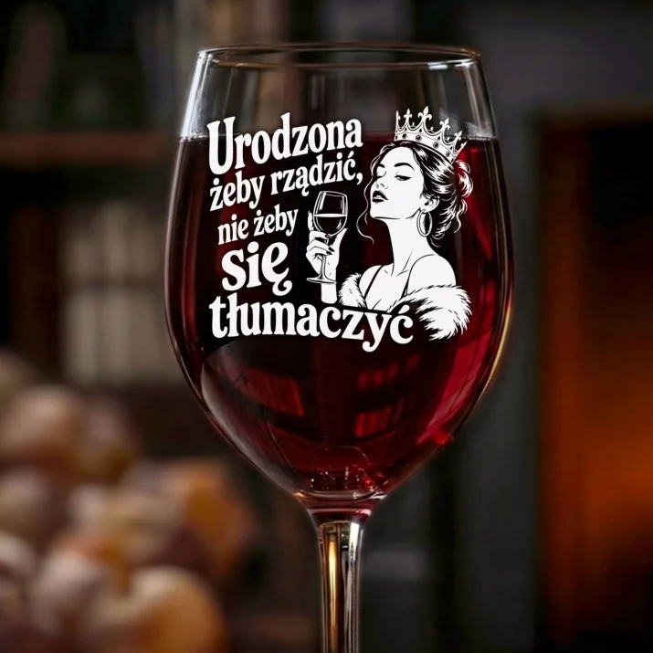 Kieliszek Do Wina Na Urodziny Prezent Dla Kobiety: Urodzona Żeby Rządzić Kieliszek Do Wina Na Urodziny Prezent Dla Kobiety: Urodzona Żeby Rządzić
