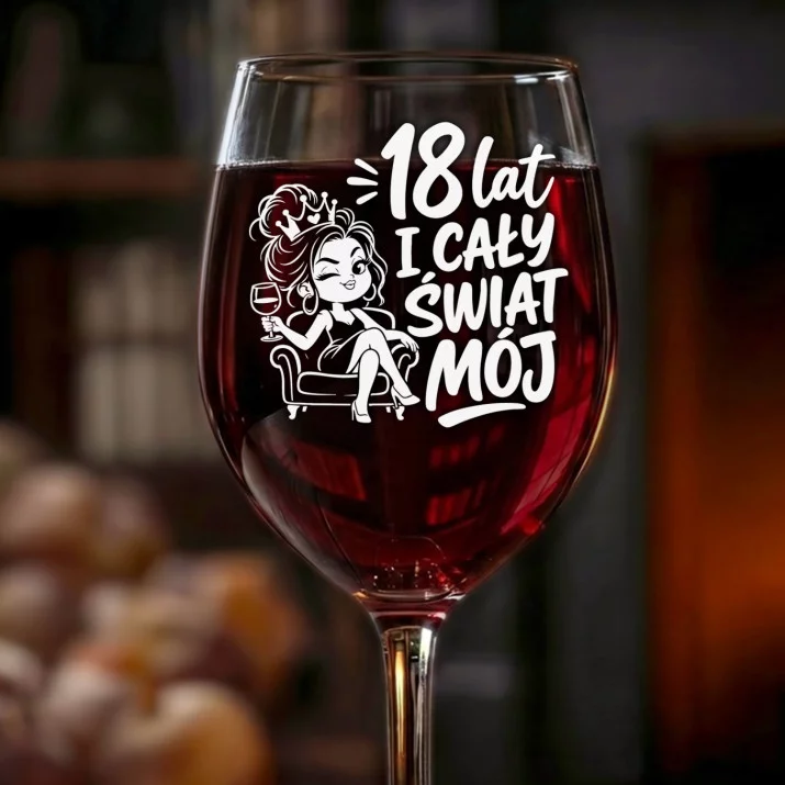 Kieliszek Do Wina Na 18 Prezent Dla Kobiety: 18 Lat Świat Mój