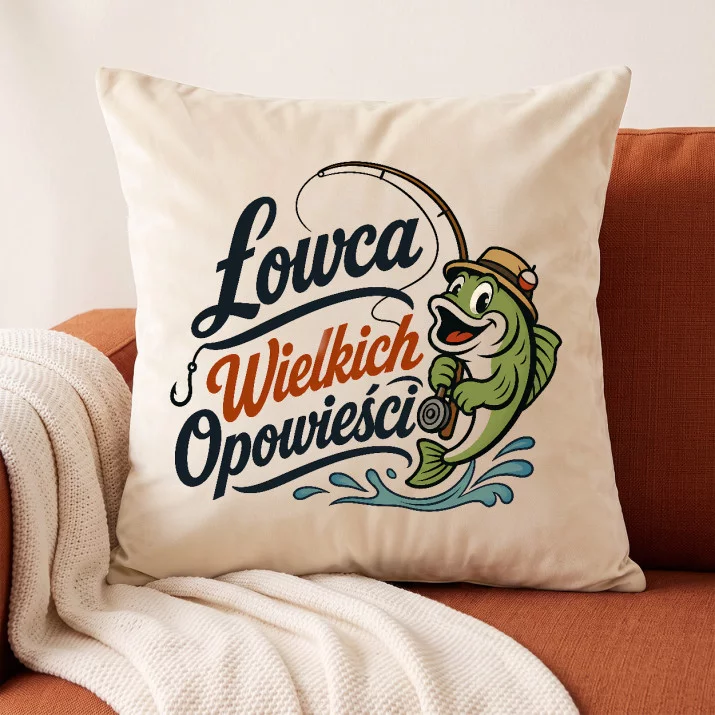 Poduszka Dekoracyjna Dla Wędkarza Prezent Dla Mężczyzny: Retro Wędkarski Humor Poduszka Dekoracyjna Dla Wędkarza Prezent Dla Mężczyzny: Retro Wędkarski Humor