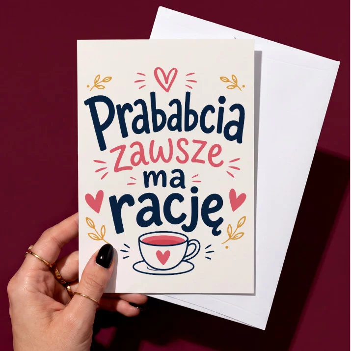 Kartka z Życzeniami Dla Prababci Na Dzień Babci Dla Kobiety: Herbaciane Opowieści
