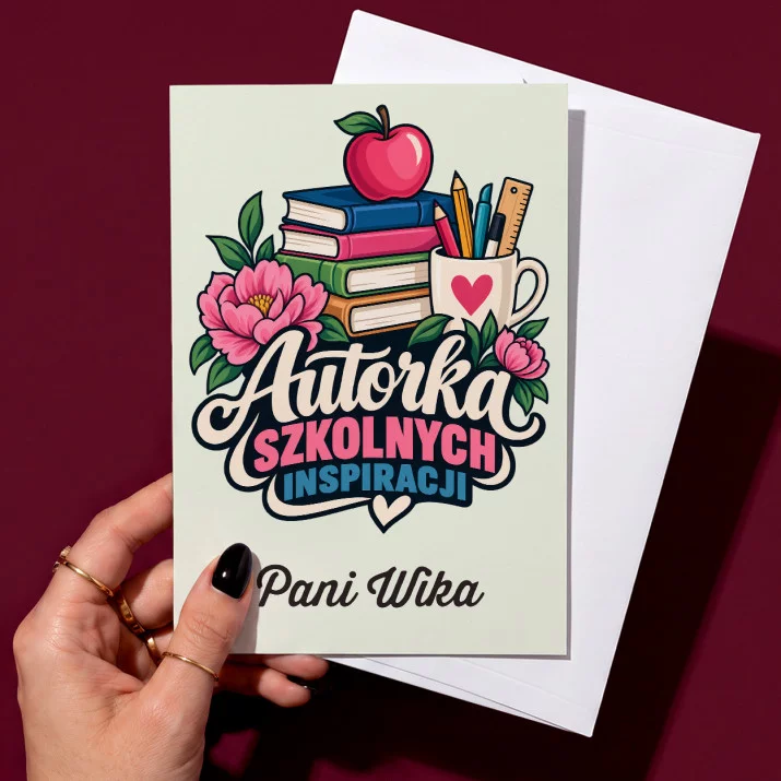 Kartka Personalizowana Na Dzień Nauczyciela Prezent Dla Nauczyciela Kobiety: Autorka Szkolnych Kartka Personalizowana Na Dzień Nauczyciela Prezent Dla Nauczyciela Kobiety: Autorka Szkolnych