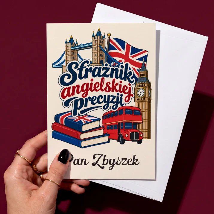Kartka Personalizowana Dla Nauczyciela Angielskiego Prezent Dla Mężczyzny: Strażnik Angielskiej Kartka Personalizowana Dla Nauczyciela Angielskiego Prezent Dla Mężczyzny: Strażnik Angielskiej