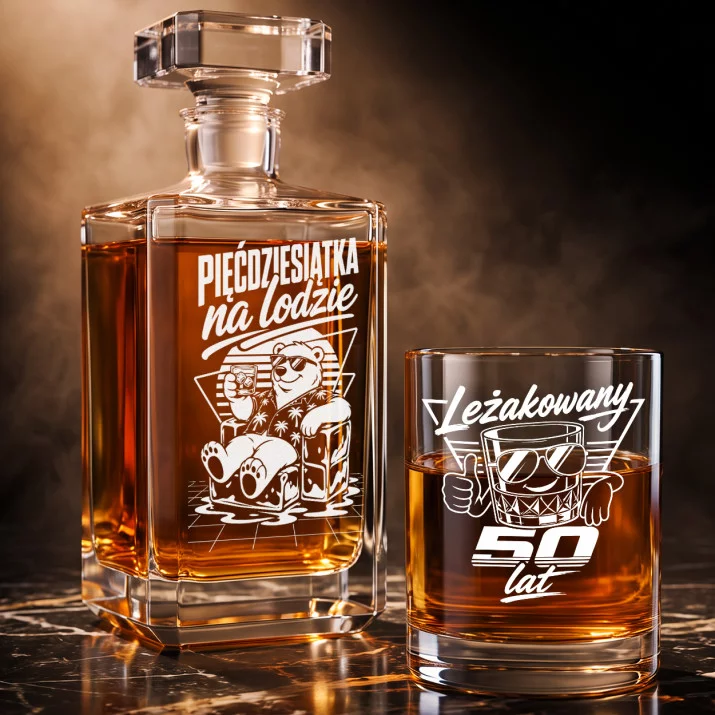 Zestaw Do Whisky Dla Mężczyzny 50 Lat Prezent Na 50 Urodziny Dla Mężczyzny: Pięćdziesiątka Na Lodzie