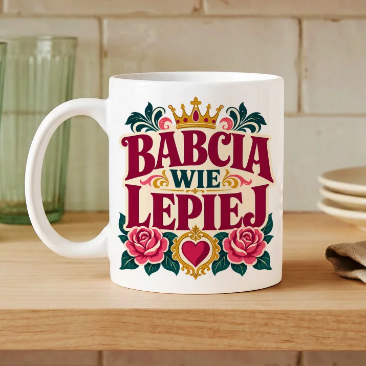 Kubek Z Nadrukiem Na Dzień Babci Prezent Dla Babci Kobiety: Wie Lepiej