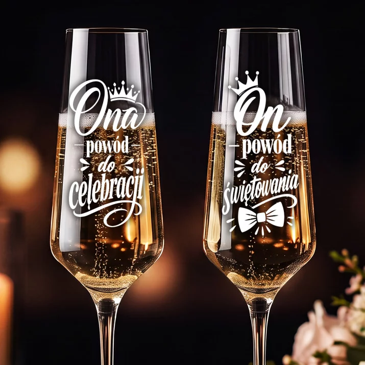 Dwa Kieliszki Do Szampana Dla Dwojga Prezent Dla Pary: Toast Dla Dwojga