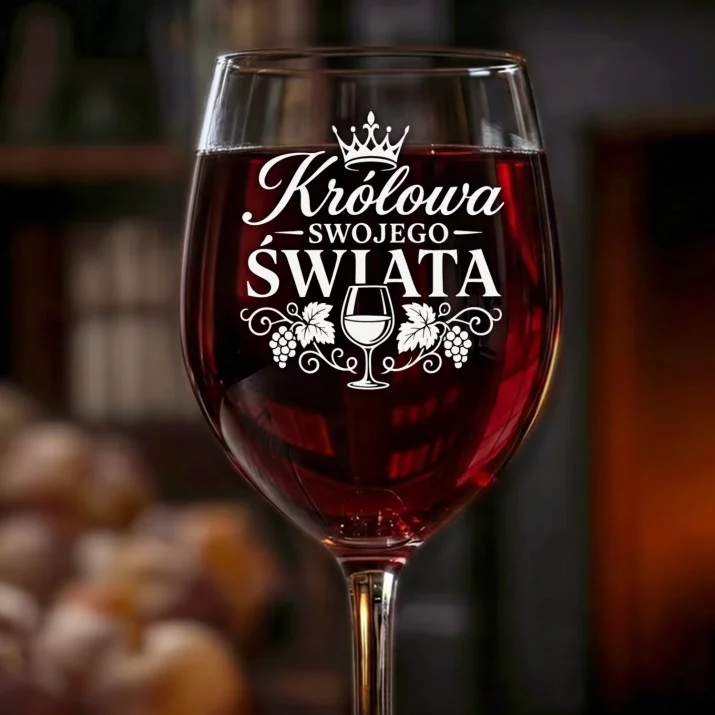 Kieliszek Do Wina Na Święta Prezent Dla Kobiety: Królowa Swojego Świata Kieliszek Do Wina Na Święta Prezent Dla Kobiety: Królowa Swojego Świata