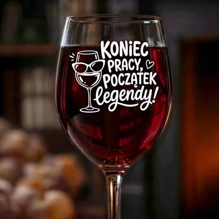Kieliszek Do Wina Na Odejście Z Pracy Na Emeryturę Prezent Dla Emeryta Kobiety: Koniec Pracy Legenda