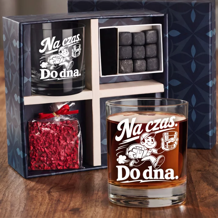 Zestaw Prezentowy Whisky Dla Kuriera Dla Mężczyzny: Na Czas. Do Dna Zestaw Prezentowy Whisky Dla Kuriera Dla Mężczyzny: Na Czas. Do Dna