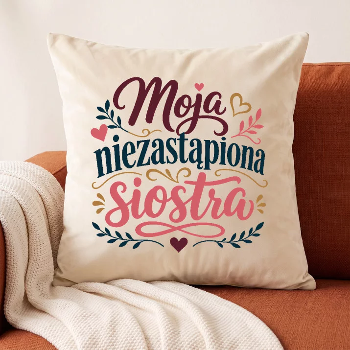 Poduszka Dekoracyjna Dla Siostry Prezent Dla Kobiety: Więź Siostrzana Poduszka Dekoracyjna Dla Siostry Prezent Dla Kobiety: Więź Siostrzana
